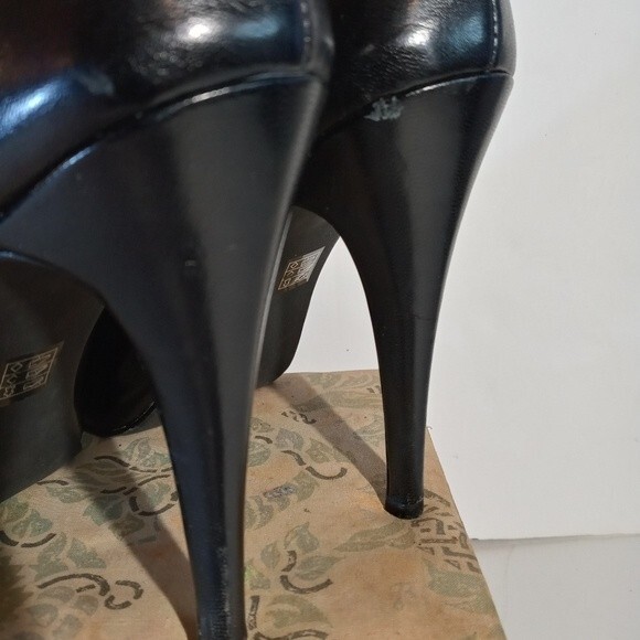 Michael Aphrodite Blk Leather Stilletto Heel sz 8 - Picture 2 of 16
